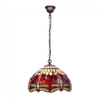 Lámpara colgante cristal tiffany belle rouge