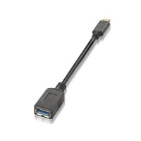 cable usb-c a usb-a hembra aisens a107-0062 3a 5gbps 15cm negro otg thunderbolt 3