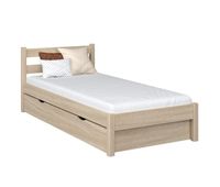 cama individual de roble con cajon n01 roble blanqueado