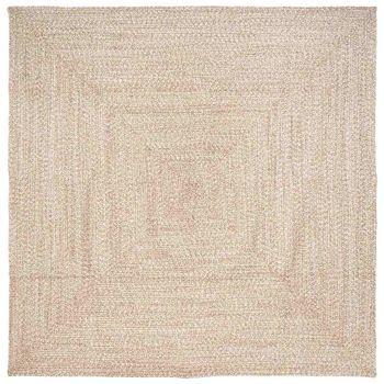 Alfombras De Área Natural Y Blanco 240 X 240 Cm Yute Vidaxl