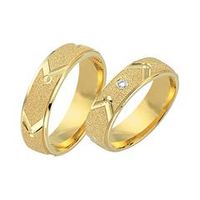 alianzas 18 quilates oro amarillo con diamante