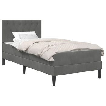 Estructura De Cama Con Colchón Gris Oscuro 80 X 200 Cm Vidaxl