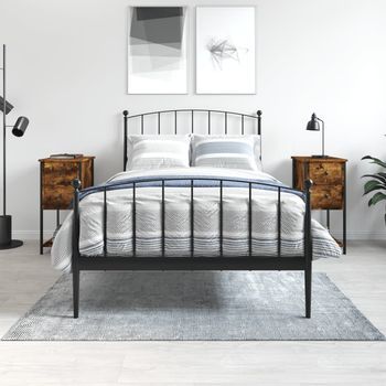 Mesitas De Noche (2 Uds) - Mueble Para Dormitorio - Madera De Ingeniería - Roble Ahumado (32x42x70cm)