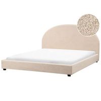 cama con somier minimalista de boucle 180 x 200 cm beige vaucluse
