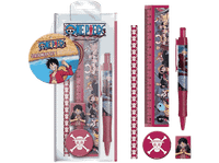 pack papeleria - sherwood one piece boligrafo lapiz sacapuntas borrador y regla de 15 cm