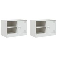 muebles para tv 2 unidades acero blanco 67x39x44 cm vidaxl