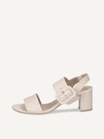 caprice heeled sandal beige made of leather with block heel size 40