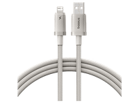 cable usb a lightning - baseus titanium alloy carga ultrarrapida alta resistencia lightning 100 cm 24a dorado galaxy
