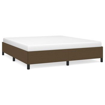 Cama Doble | Cama Para Adultos | Estructura De Cama De Tela Marrón 160x200 Cm