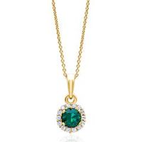 9 quilates cadena de oro con circonita