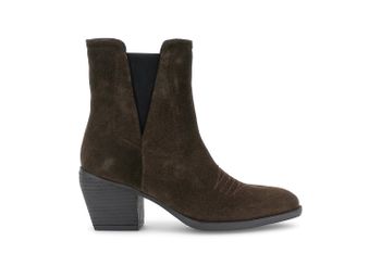 botines de ante con elástico dark brown 38