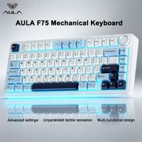 teclado mecanico aula f75 teclado mecanico para juegos con tres modos perilla multifuncion puede cambiar entre modos de juegooficina