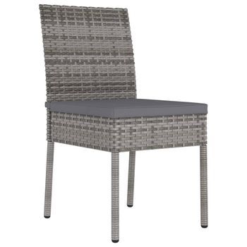 Pack 2 Uds Sillas De Comedor De Jardín | Silla De Exterior | Sillón Ratán Sintético Gris