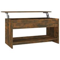 mesa de cafe - mesa de centro madera de ingenieria roble ahumado 102x50x525cm