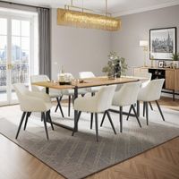 2 sillas de comedor aterciopeladas 58 x 62 x 82 cm cremanegro