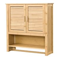 mueble de pared para bano tyreso bambu 66 x 62 x 20 cm natural encasa