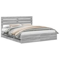 cama matrimonial  cama para adulto  estructura de cama gris sonoma 180 x 200 cm madera ingenieril