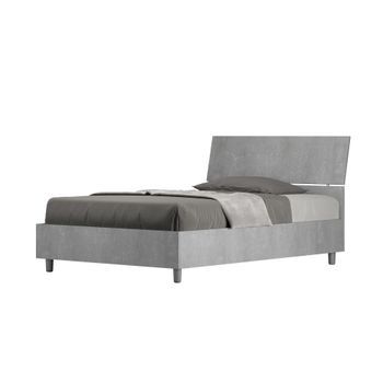 Cama De Una Plaza Y Medio Con Almacenaje 120x190 Con Cabecera Inclinada Cemento Demas