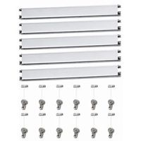 colgar cuadros sin agujeros pack 9 metros eurohang guias aluminio plata mate 150 cm con 12 colgadores rm nylon clips tapas tornillos