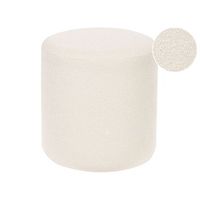 puf moderno redondo escabel boucle tela dormitorio sala de estar reposapies blanco moab