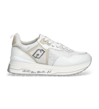 Liu Jo para mujer. BA6009PX07701111 Zapatillas Maxi Wonder 01 blanco (40), Piel, 3 a 5cm, Cordones, Casual