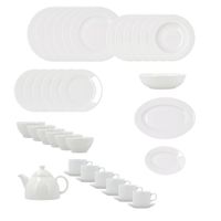 vajilla 40 piezas porcelana blanca