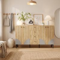 armario de almacenaje de madera con 4 puertas y 4 cajones