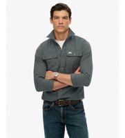 superdry para hombre m4010723a camisa flannel work verde grisaceos xxl casual algodon manga larga