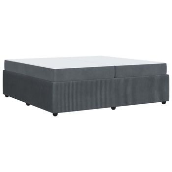 Estructura De Cama Con Colchón Gris Oscuro 200 X 200 Cm