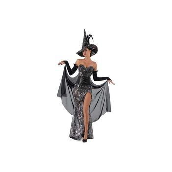 Disfraz Bruja Cuervo Sombrero, Vestido Con Body, Tirantes, Corpiño Y Capa Con Mitones Talla M