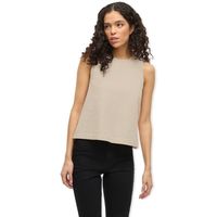 vila blusa top lania short - feather gray para mujer