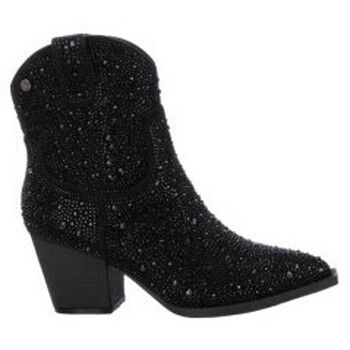 Xti Deportivas Moda botin cowboy en antelina con piedras incrustadas tacon 7 cm para mujer