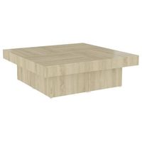 mesa de centro madera contrachapada roble sonoma 90x90x28 cm