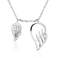 cadena alas de angel de plata 925 con circonita