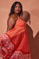 yours vestido asimetrico rojo de flores con tirantes mujer curvy y tallas grandes yours
