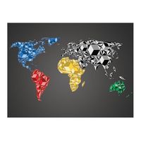 papel pintado 3d - map of the world - colorful solids 400x309 cm