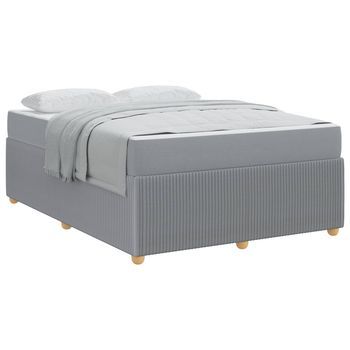 Estructura De Cama Gris Claro 160 X 200 Cm Tela Vidaxl