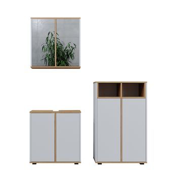Set De Muebles De Baño Didi 3 Partes, Unidad Midi Con 2 Puertas Vicco