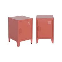 mesita industrial con 1 puerta set de 2 terracotta