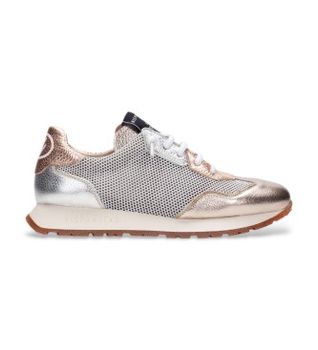 Hispanitas para mujer. CHV253869 Zapatillas Kansas dorado (41), Piel, 3 a 5cm, Cordones, Casual