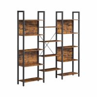 estanteria de almacenamiento con 14 estantes marron rustico  negro