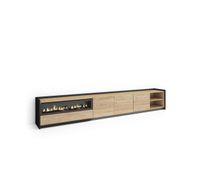 mueble tv casabermeja-02 con chimenea y luces led