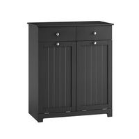 sobuy mueble de bano con 2 cajones y 2 bolsas extraibles ahorra espacio color negro