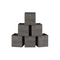 caja almacenaje con asa organizadora de tela oxford y tela no tejida ajustable plegable gris nublado  26 x 26 x 28 cm
