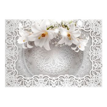 Papel Pintado 3d - Lilies And Ornaments (300x210 Cm)