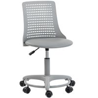 homcom silla de escritorio sin brazos silla de oficina giratoria con respaldo hueco altura ajustable gris