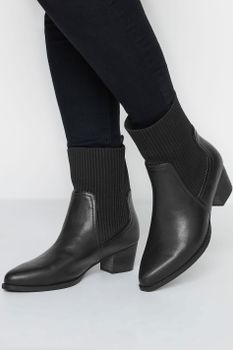 Limited Collection Botines Negros Puntiagudos En Ancho Especial