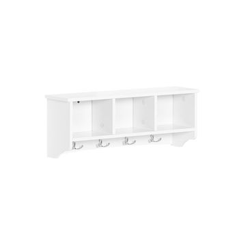 Perchero de pared con 3 cubos mdf blanco