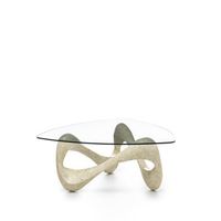 mesa de centro tetris 100 x 100 cm transparente en vidrio templado beige