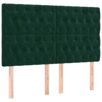 pack 4 uds cabecero  panel de cabecera  decoracion de pareds de terciopelo verde oscuro 80x7x7888 cm